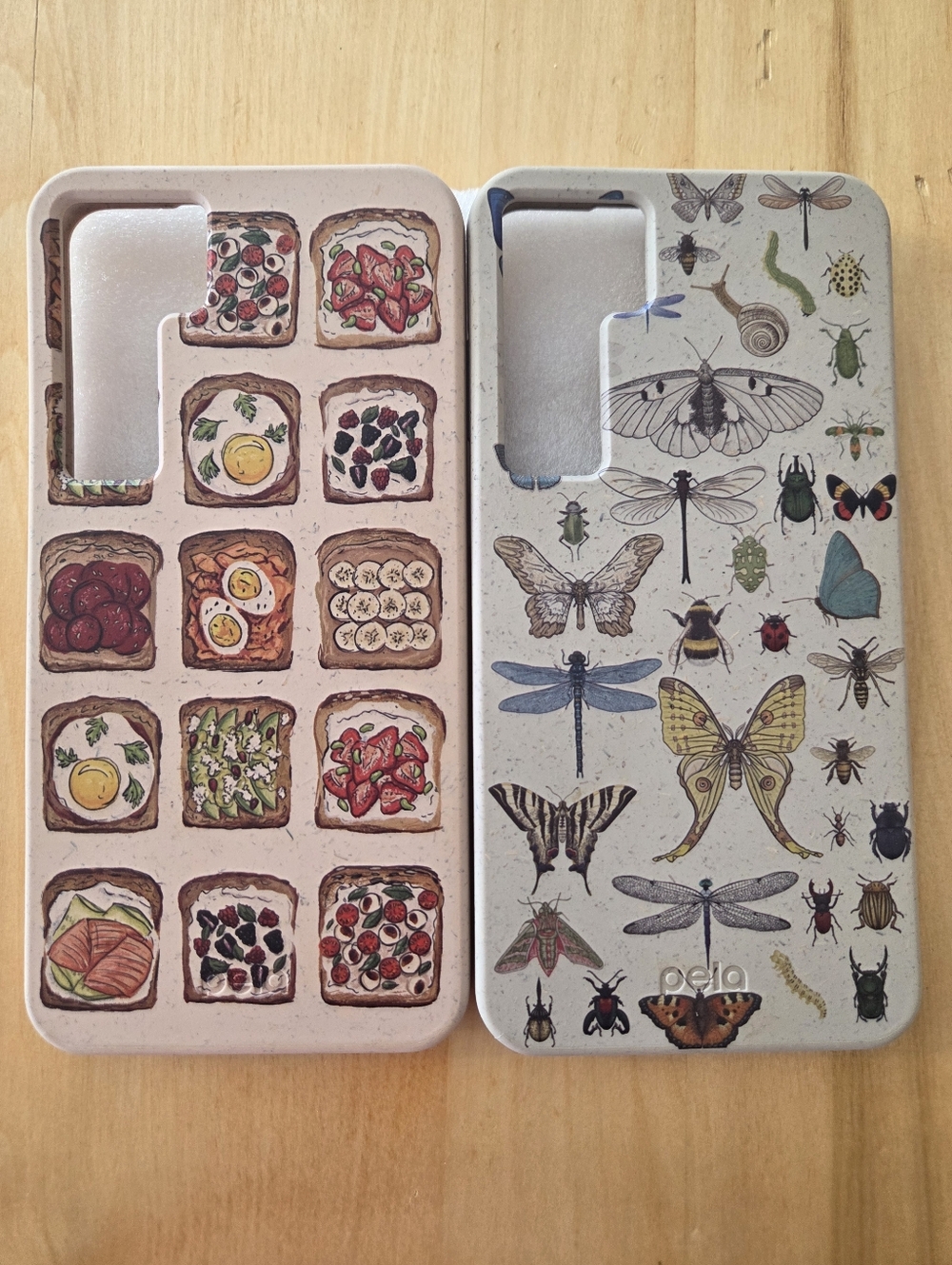 PELA - LOT OF 2 CASES Toast & Insect Pattern Phone Case - Neutral Colors